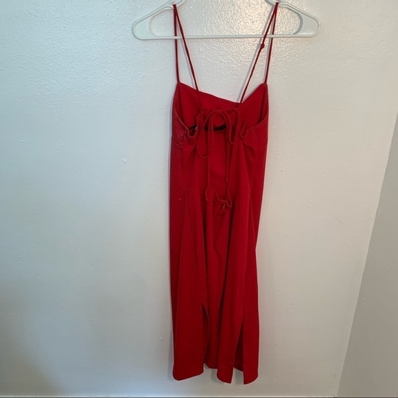 Rampage Sleeveless Slip Dress Red Glitter Dots - Picture 6 of 10